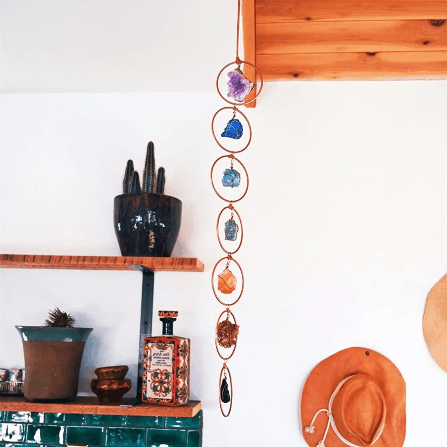 Natural Stone Chakra Crystal  Wall Hanging